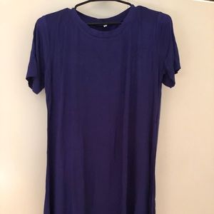 Royal blue T-shirt dress flowy midi
